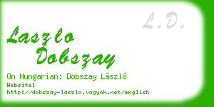 laszlo dobszay business card