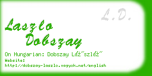 laszlo dobszay business card
